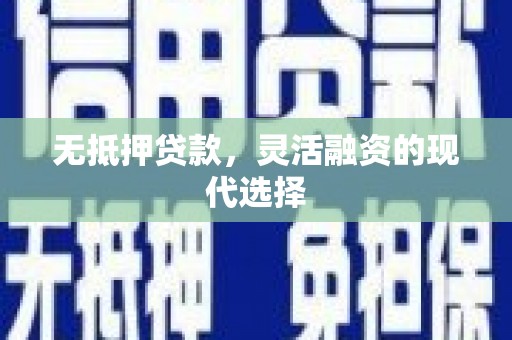 罗源无抵押贷款，灵活融资的现代选择
