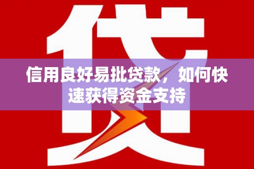 罗源信用良好易批贷款，如何快速获得资金支持