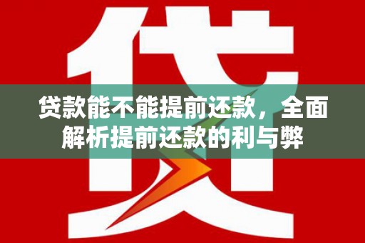 罗源贷款能不能提前还款，全面解析提前还款的利与弊