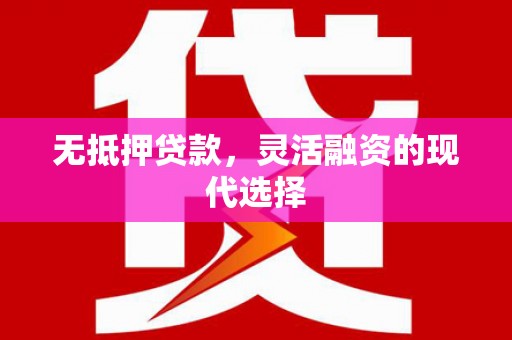 罗源无抵押贷款，灵活融资的现代选择